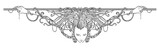 Fototapeta Dinusie - PNG transparent angel woman decorative border divider as detailed vintage engraved art nouveau vignette	
