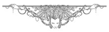 PNG Transparent Angel Woman Decorative Border Divider As Detailed Vintage Engraved Art Nouveau Vignette	
