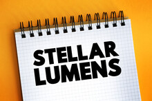 Stellar Lumens Text On Notepad, Concept Background