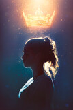 Fototapeta  - Woman with glowing crown