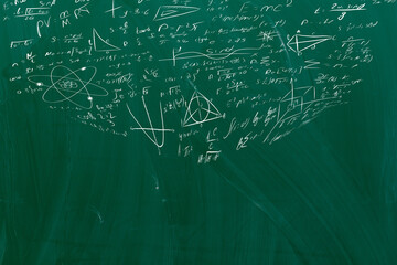 Wall Mural - a board of mathematical formulas. educational concept background