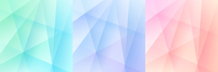 Wall Mural - set of abstract background with dynamic gradient overlap stripes lines. blue hologram, green, pink a