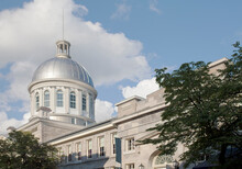 Silver Dome Of The Bonsecours Market, Marche Bonsecours, 1850s Neoclassical Building In The Old Port.