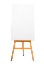 Blank Canvas On A Brown Wooden Easel