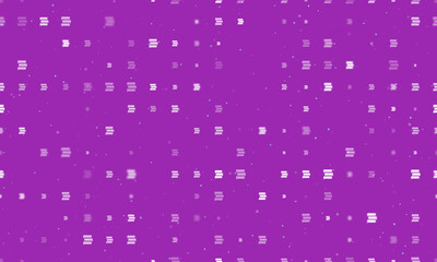 Poster - Seamless background pattern of evenly spaced white discussion symbols of different sizes and opacity. Vector illustration on purple background with stars