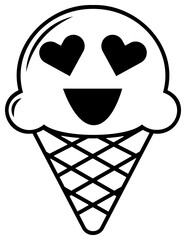Wall Mural - Ice cream emoticon. PNG with transparent background.