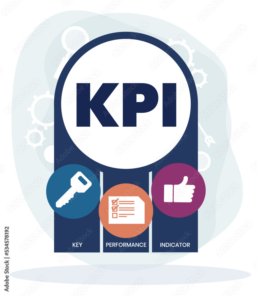 Custom Kpi Lettering KPI - Key Performance Indicator acronym. lettering illustration with ...