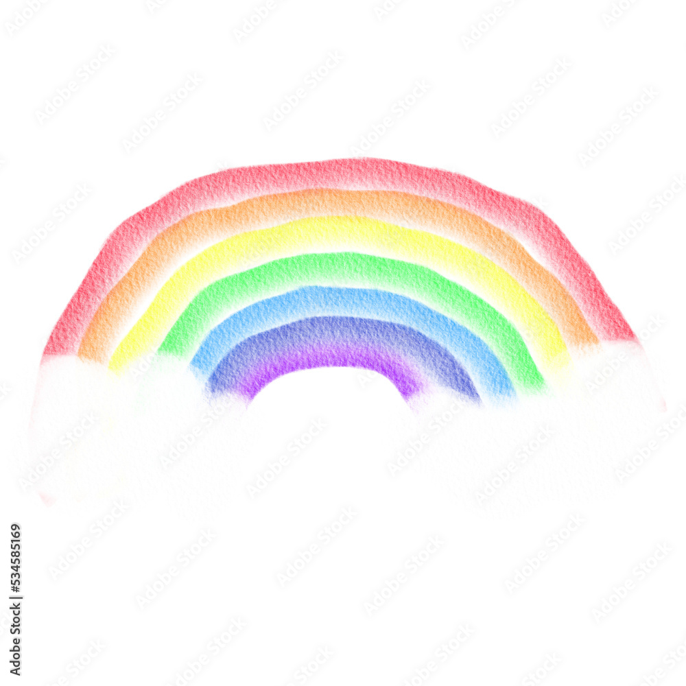 Child like isolated crayon drawing of a rainbow Stock Illustration ...