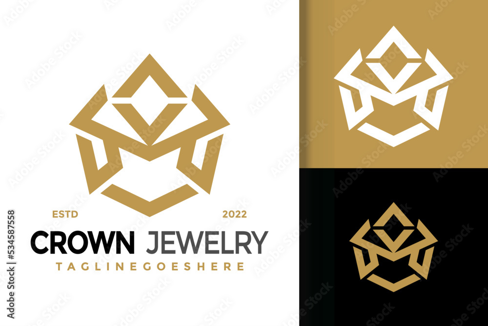 Letter M Crown Jewelry Logo Design, brand identity logos vector, modern ...