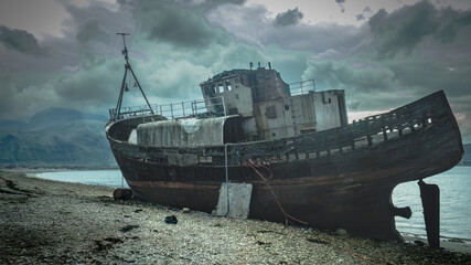 Wall Mural - Corpach Shipwreck near Fort william in the Scottish Highlands