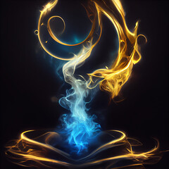 Wall Mural - ancient golden soul flame