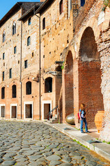 Wall Mural - Forum and Market of Trajan, Rome, Italy. Vertical view of Trajan's Market