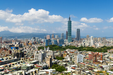 Fototapete - Taipei city downtown