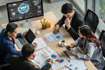 Poster - erp enterprise resource planning software for modish business to plan the marketing strategy