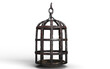 small medieval cage on a white background
