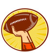 American Football Player Hand Catching Throwing Ball