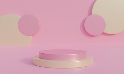 Aufkleber - 3d rendering. Abstract geometry shape background. podium minimalist mock up scene. 