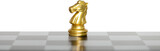 Fototapeta Do pokoju - Golden horse chess on a chessboard.