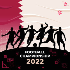 Wall Mural - QATAR Football Background World Cup 2022 Vector