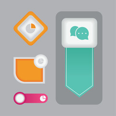 Sticker - icons collection infographic elements