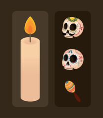 Sticker - day of the dead, icons