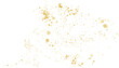 Golden paint, splatter, grain. Gold stain texture. Isolated png illustration, transparent background. Asset for overlay, montage, collage, pattern, mark making, greeting, invitation card.