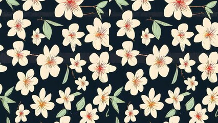 Wall Mural - SPRING FLORAL seamless looping animation IN EDITABLE FILE