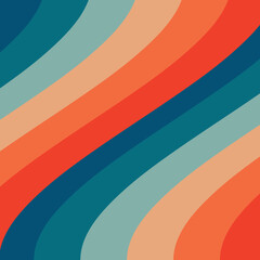 Wall Mural - Vintage retro groove background with swirling rays. vector illustration. The pattern is in the style of the seventies and sixties. Hippie style design
