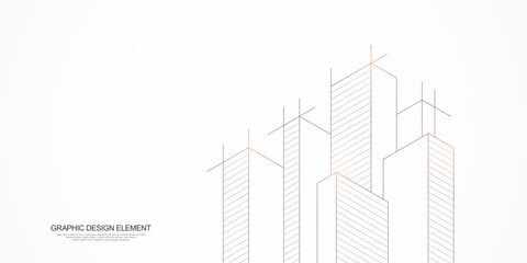 Wall Mural - architectural drawing with building construction
