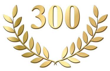 Wall Mural - gold laurel wreath 300 png isolated on a white background