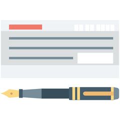 Sticker - Cheque Colored Vector Icon