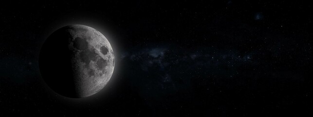 Canvas Print - first quarter moon