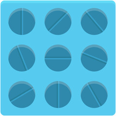 Wall Mural - Pills Strip Colored Vector Icon