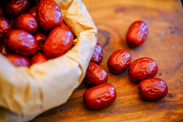 Wall Mural - The ingredients of Chinese kitchens are small jujube fruit