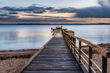 Canvas Print - The Black Beach in Sonderborg with swimming facilities for handicapped people southern Denmark