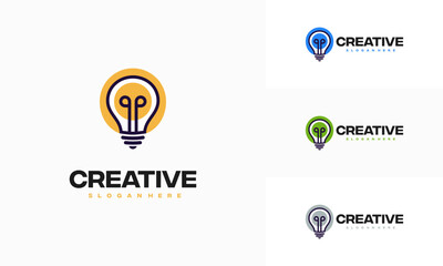 Wall Mural - simple creative idea logo designs symbol, lightbulb logo template