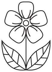 Poster - Line art flower illustration. PNG with transparent background.