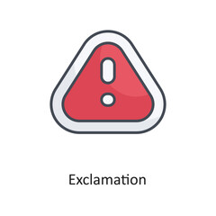 Exclamation Filled Outline Vector Icon Design illustration on White background. EPS 10 File