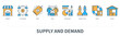 © Genestro - Supply and demand concept with icons in minimal flat line style