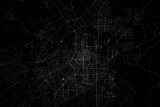 Fototapeta Desenie - Stylized map of the streets of Changchun (China) made with white lines on black background. Top view. 3d render, illustration