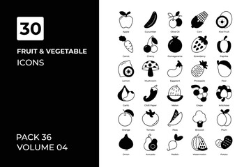 Wall Mural - Vegetables icons collection.