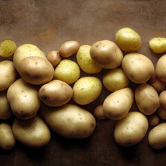 Sticker - potatoes on a wooden table