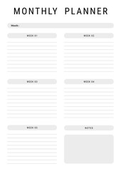  Monthly Planner