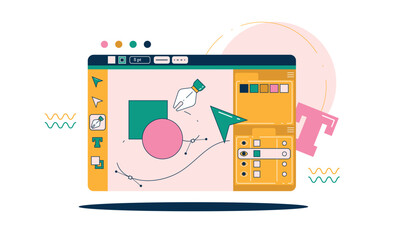workspace of vector editor interface