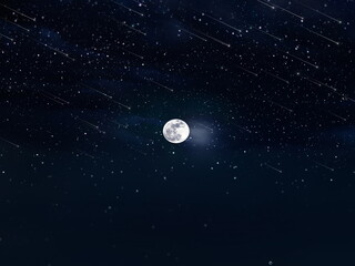 Wall Mural - starry night sky ,nebula planet flares ,starfall ,cosmic universe light template background copy spa