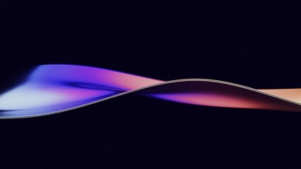 Wall Mural - Abstract fluid 3d render iridescent holographic neon twisted wave in motion background. Vibrant gradient design element for banners, backgrounds, wallpapers and covers.
