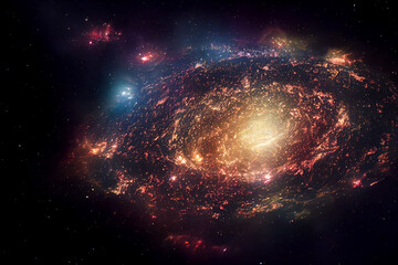 Wall Mural - massive concentric stars cluster 3d visualization art work spectacular abstract background. grand br