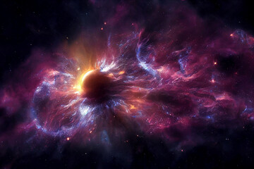 Wall Mural - grand astonishing cosmic phenomenon 3d concept art stunning abstract background. distant cosmic worl