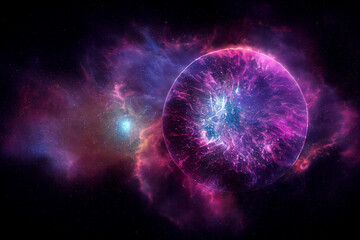 Wall Mural - alien cosmic wormhole portal 3d visualisation art work awesome purple abstract background. astonishi