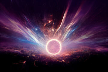 Wall Mural - cosmic neutron star 3d visualization art work spectacular abstract background. magnificent supernova